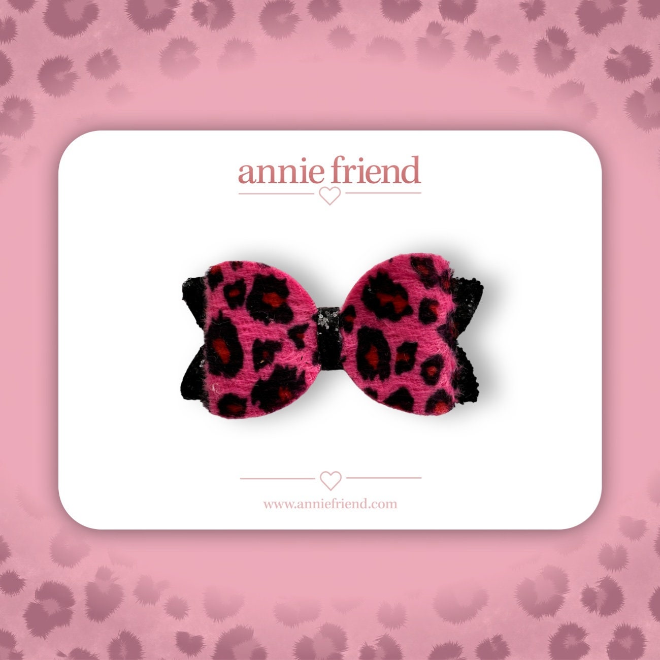 Pink/Brown Leopard Print Glitter Hair Bows