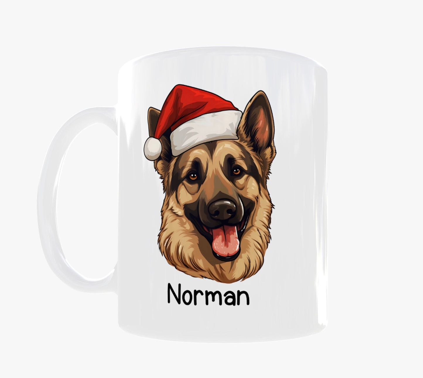 Personalised Santa Hat Dog Mug