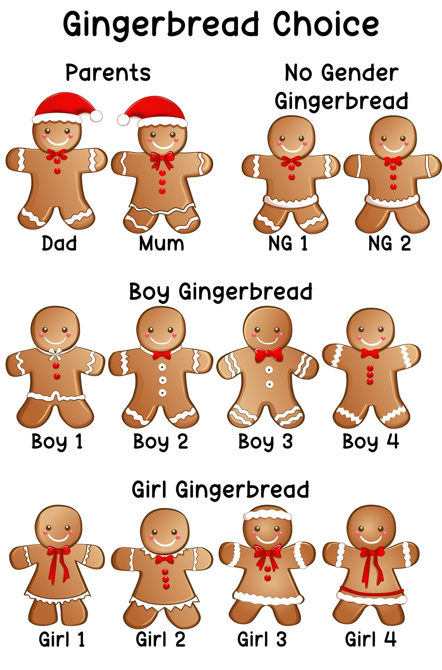 Personalised Christmas Tree Family Gingerbread Ornament