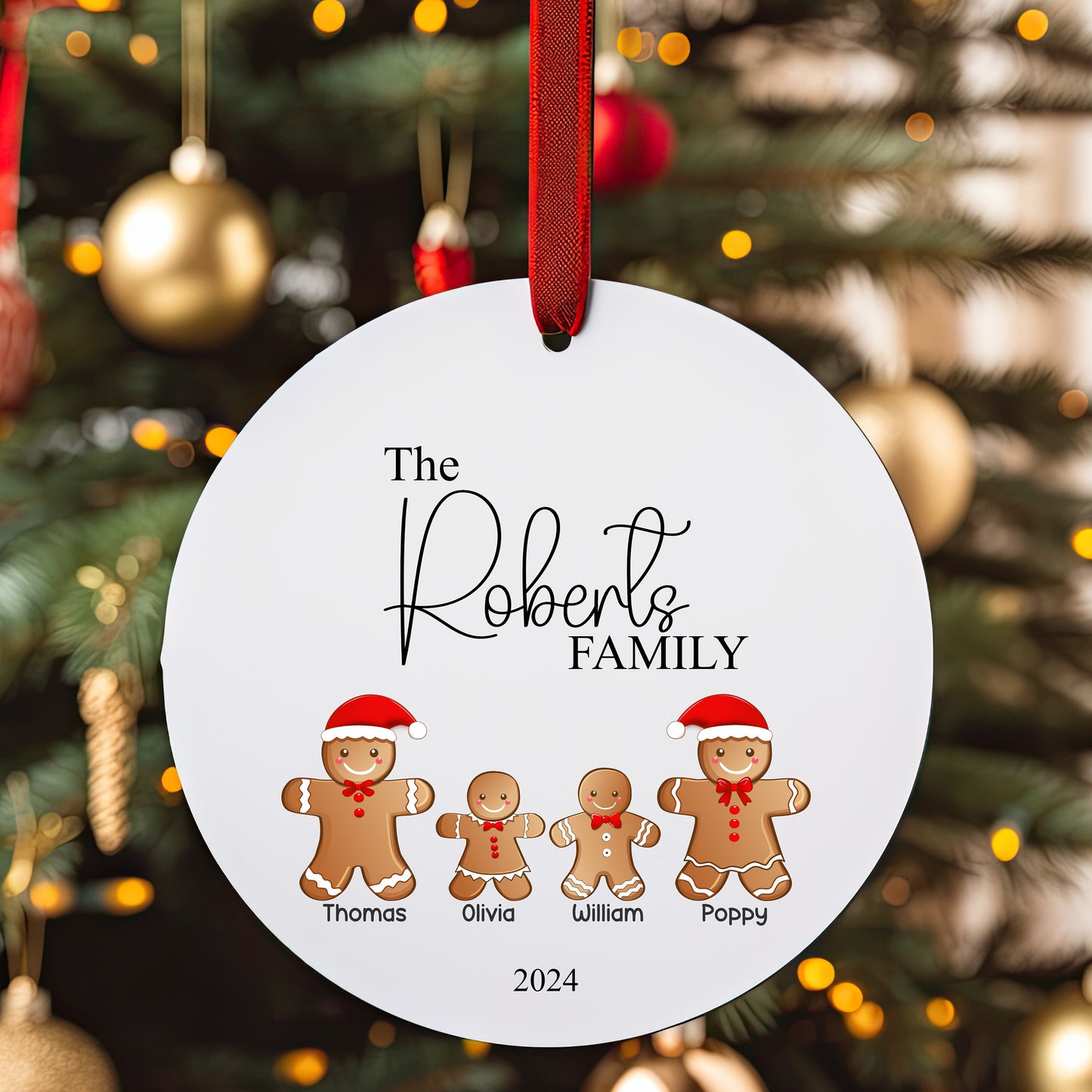 Personalised Christmas Tree Family Gingerbread Ornament