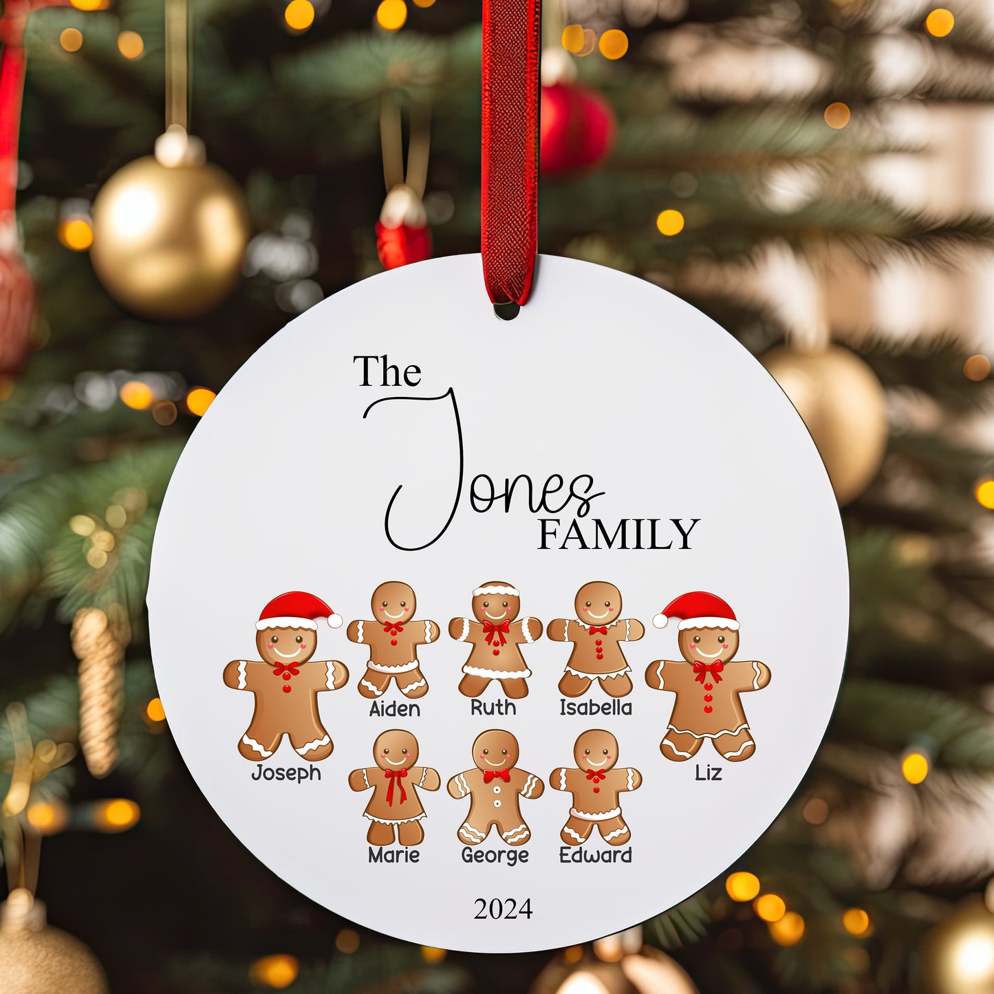 Personalised Christmas Tree Family Gingerbread Ornament