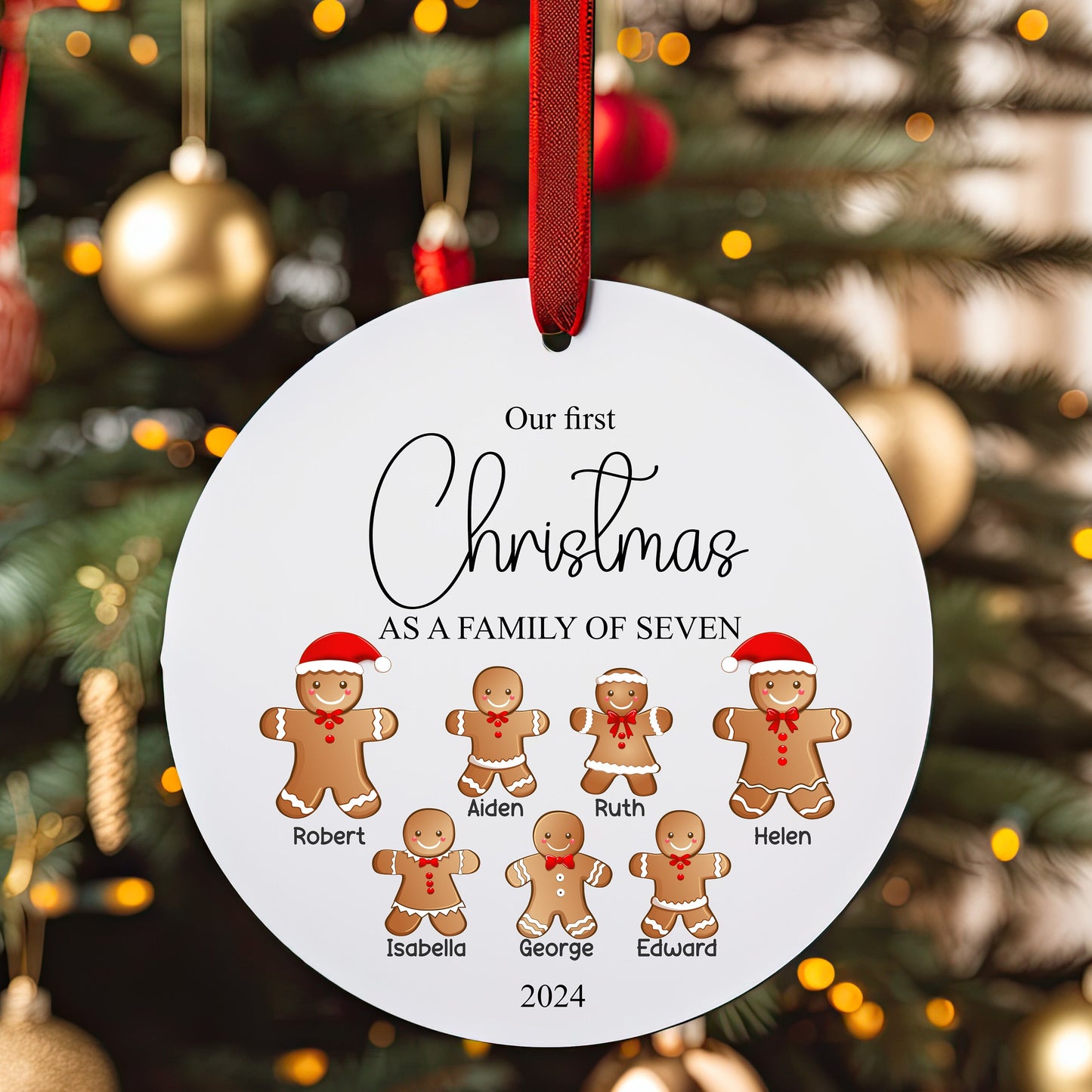 Personalised Christmas Tree Family Gingerbread Ornament