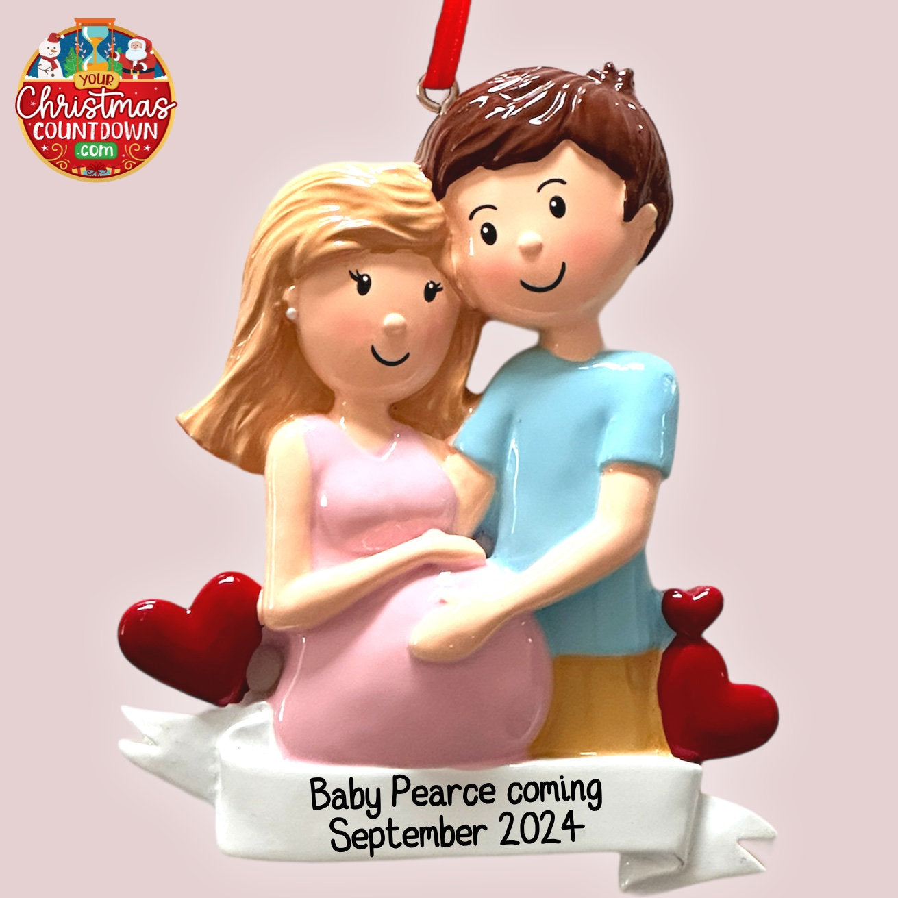 Christmas Expecting Couple Pregnancy Ornament