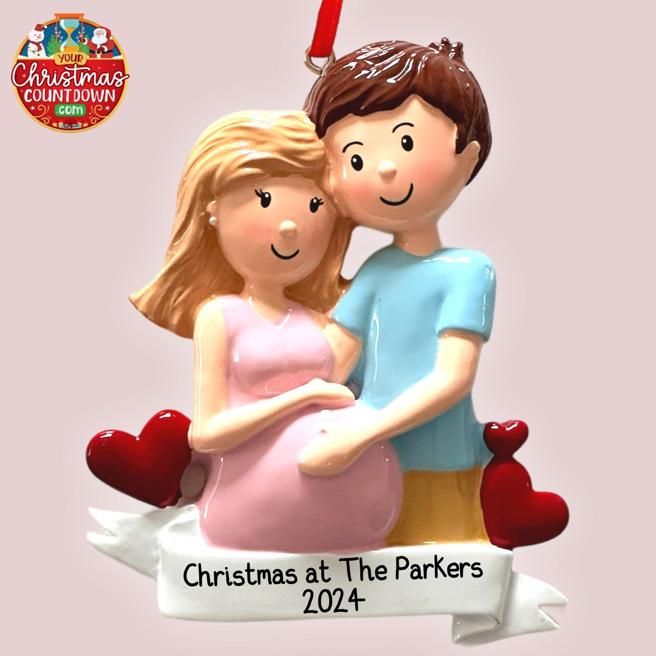 Christmas Expecting Couple Pregnancy Ornament