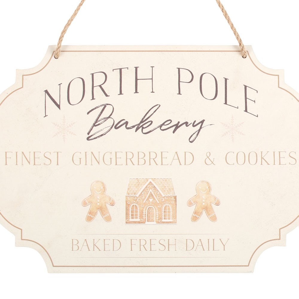 North Pole Bakery Hanging Wooden Sign