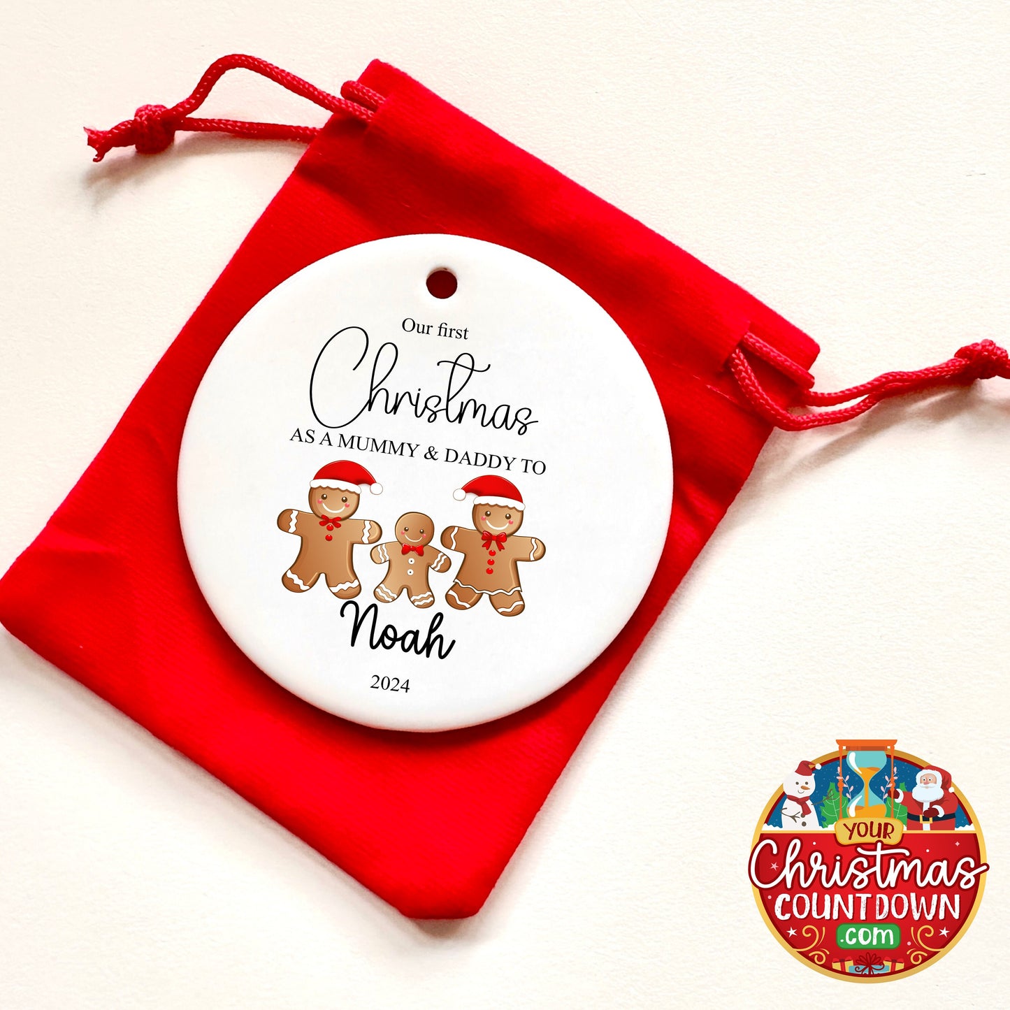 Personalised Christmas Tree Family Gingerbread Ornament