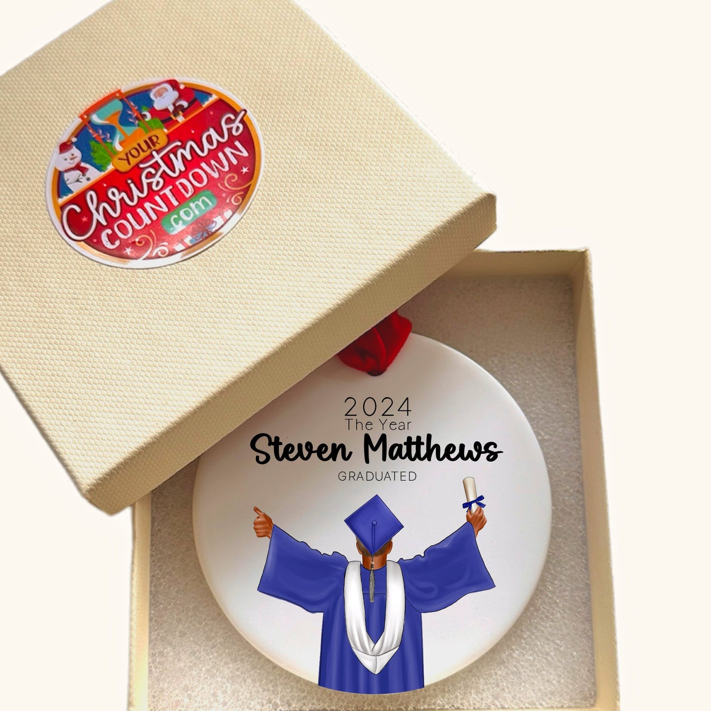 Personalised University Graduation Christmas Tree Bauble Ornament