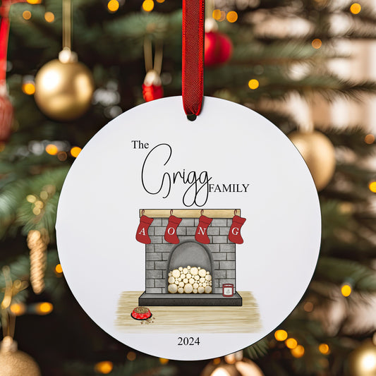 Personalised Christmas Tree Stocking Family Ornament