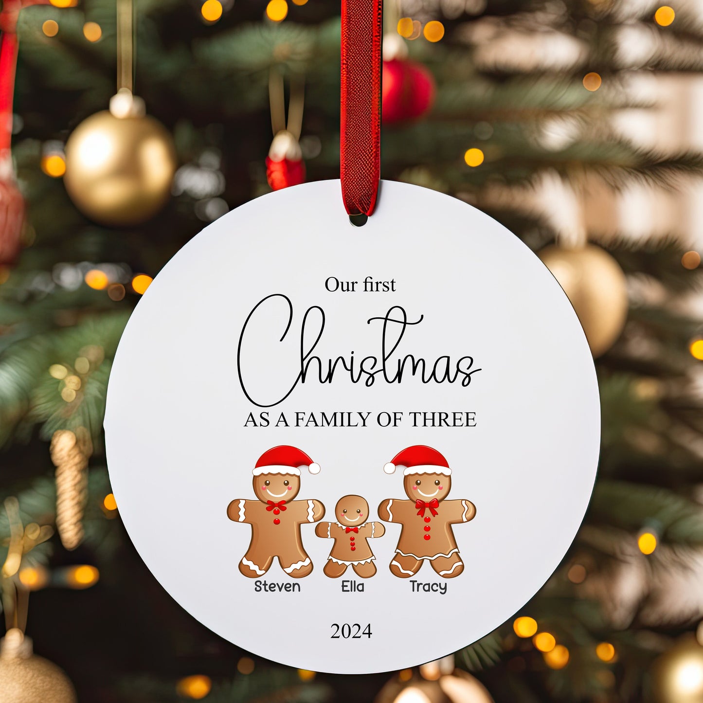 Personalised Christmas Tree Family Gingerbread Ornament