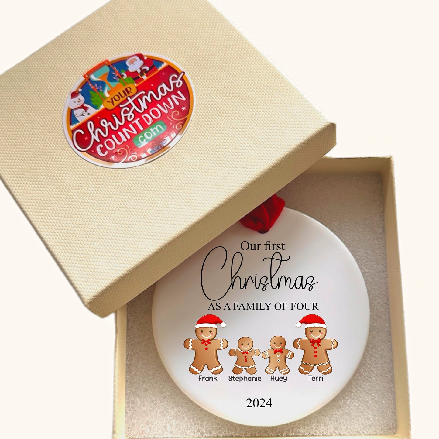 Personalised Christmas Tree Family Gingerbread Ornament