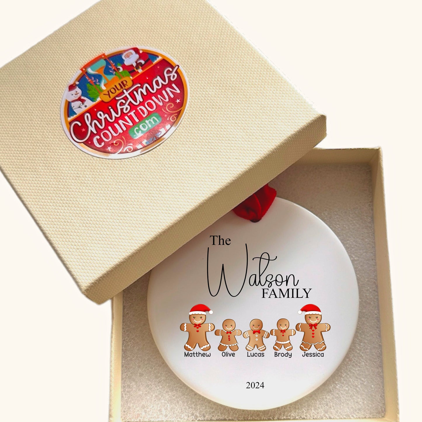 Personalised Christmas Tree Family Gingerbread Ornament