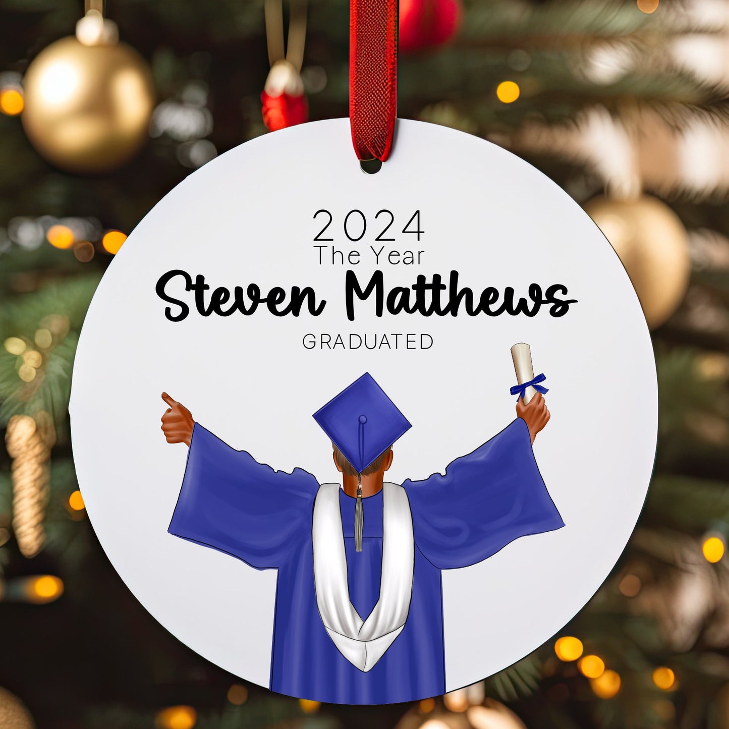 Personalised University Graduation Christmas Tree Bauble Ornament