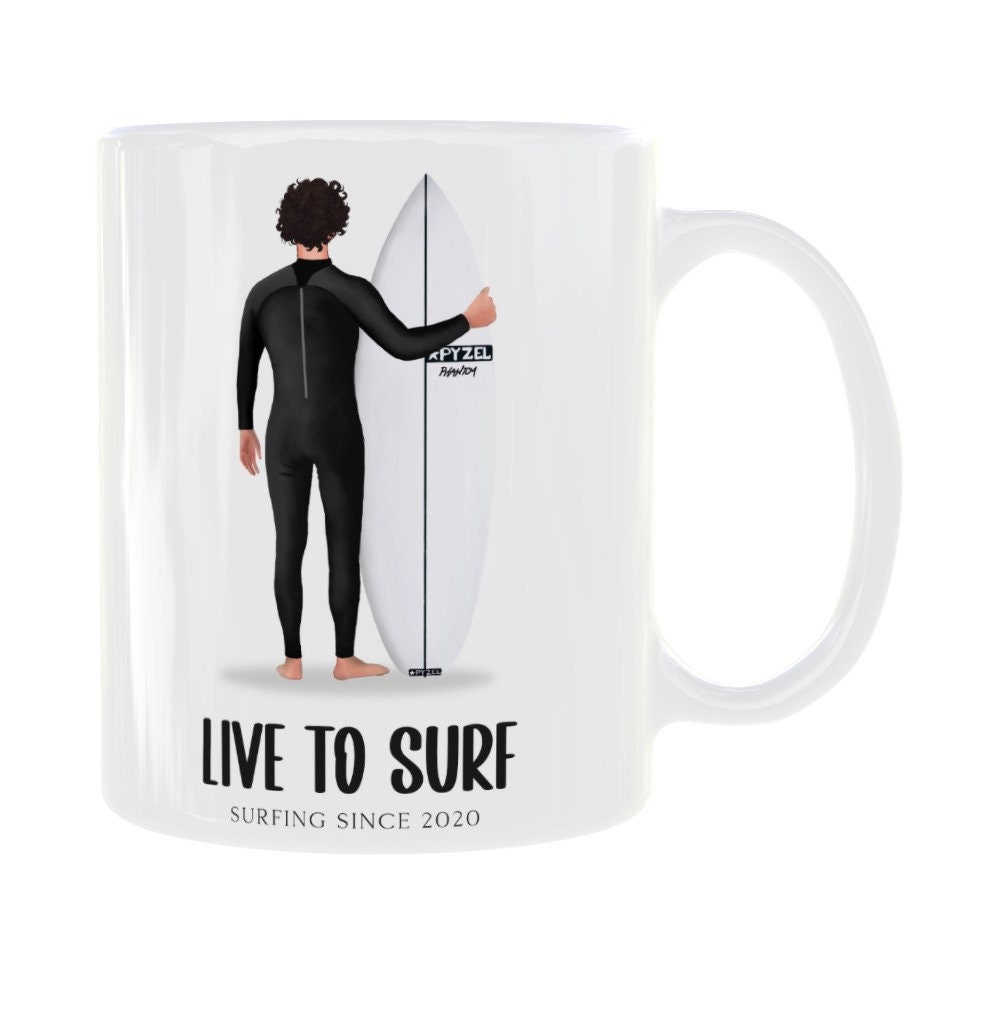 Personalised Surfer Male Mug