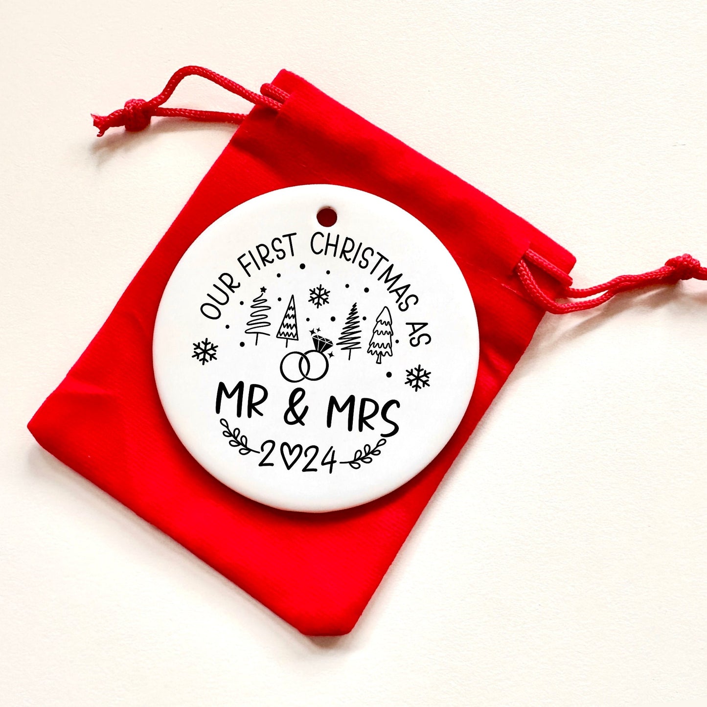 First Christmas as Mr & Mrs Bauble Ornament