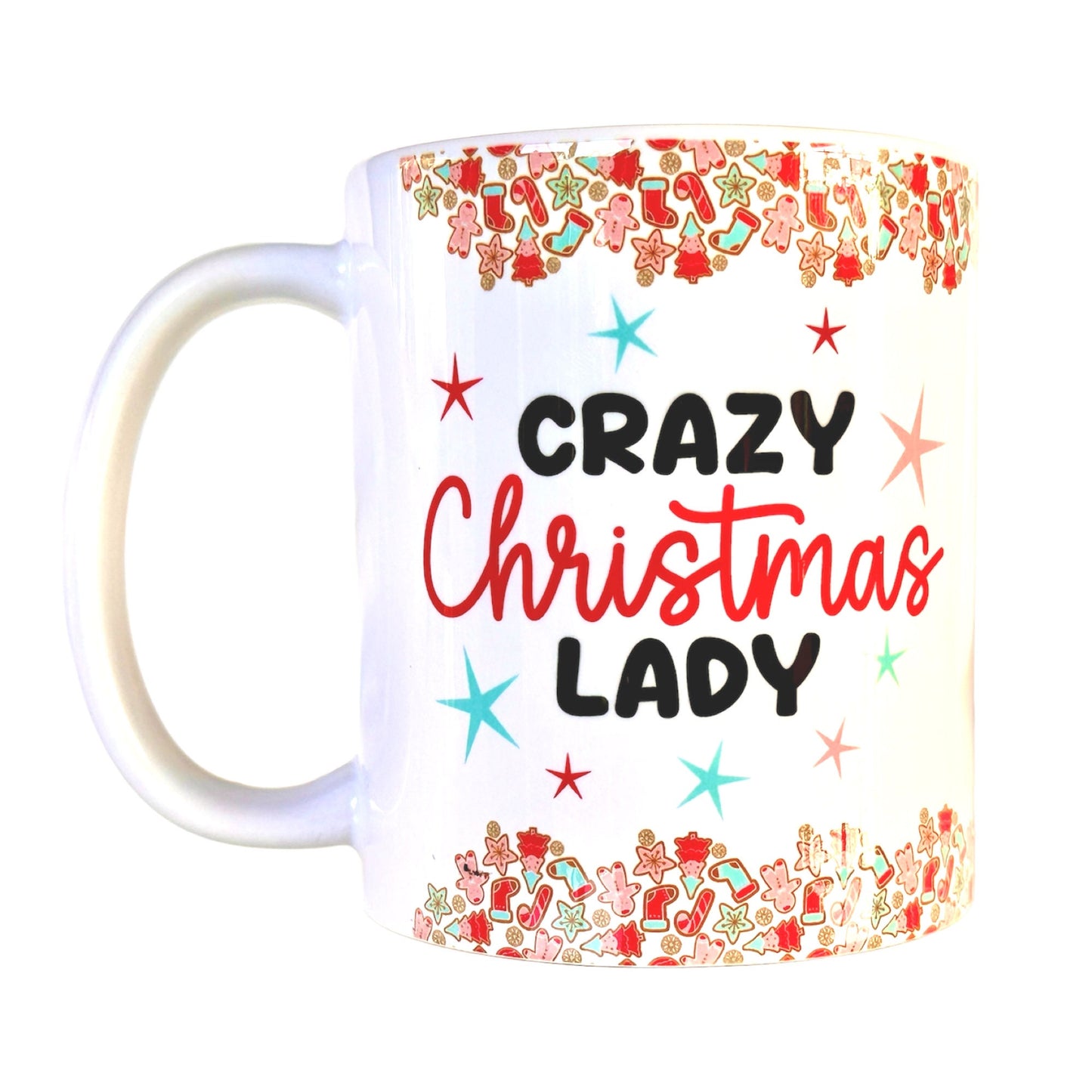 Crazy Christmas Lady Mug | Festive Ceramic Coffee Cup