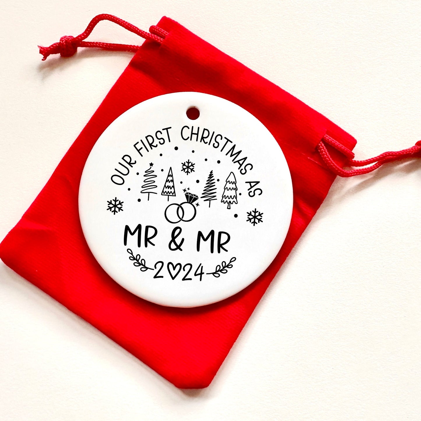 First Christmas as Mr & Mrs Bauble Ornament