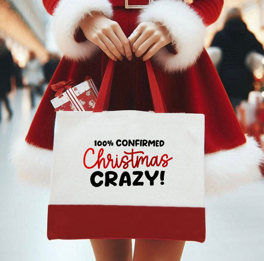 100% confirmed Christmas crazy! Large Shopping Tote Bag