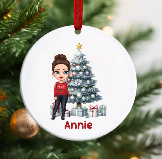 Chibi Personalised Tree Bauble/Ornament Xmas Personalized Customise