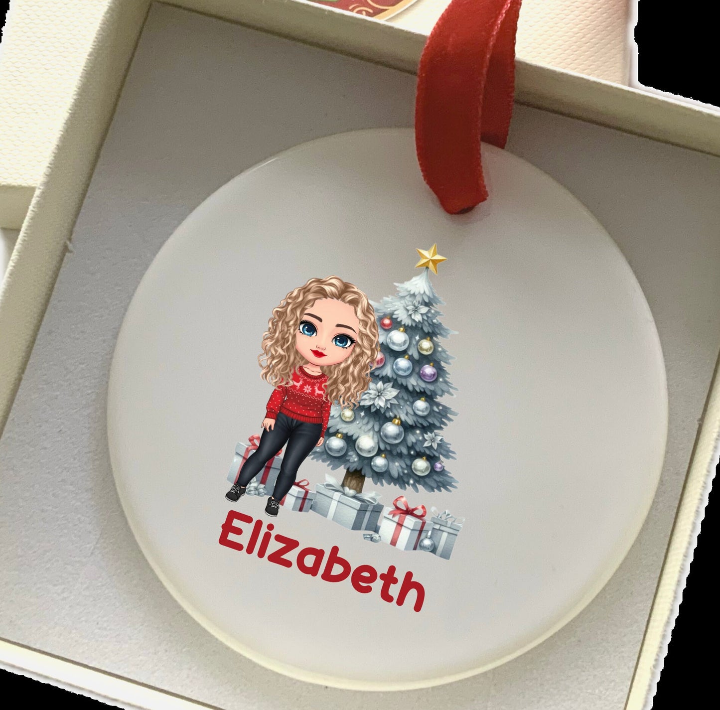 Chibi Personalised Tree Bauble/Ornament Xmas Personalized Customise