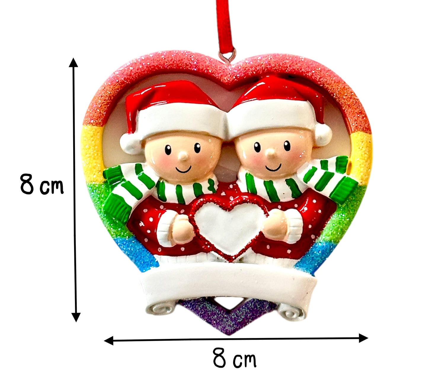 Christmas Same Sex Gay Female Eylashes Men Couple Bauble Xmas Ornament