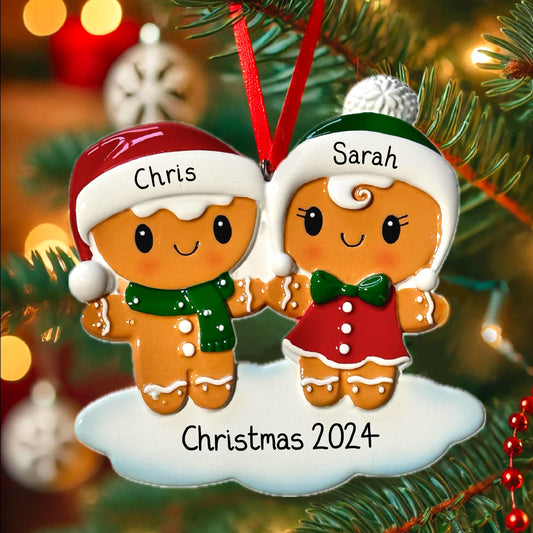 Christmas Gingerbread Couple Tree Ornament