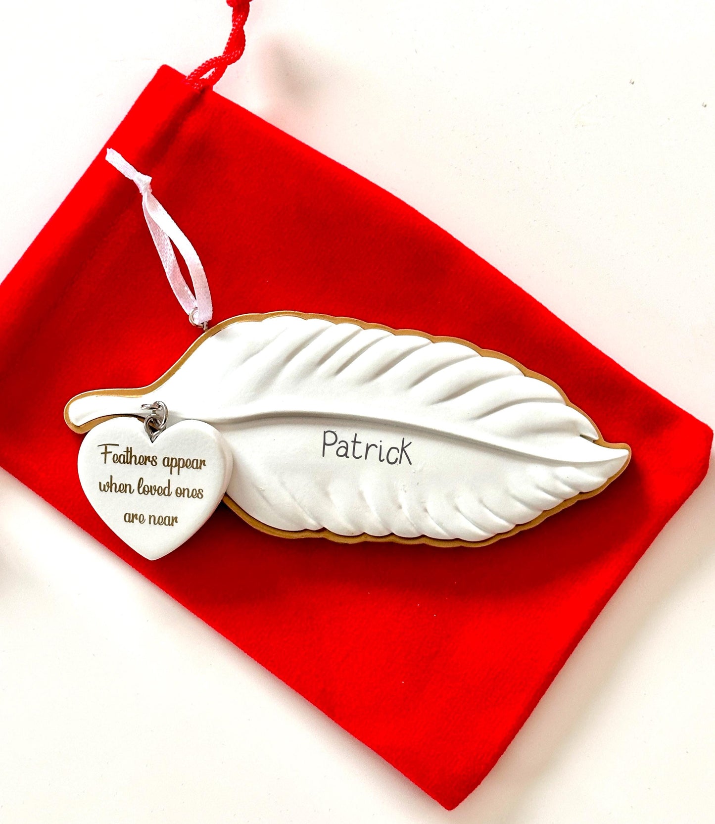 Personalised Feathers Appear Memorial Keepsake Ornament