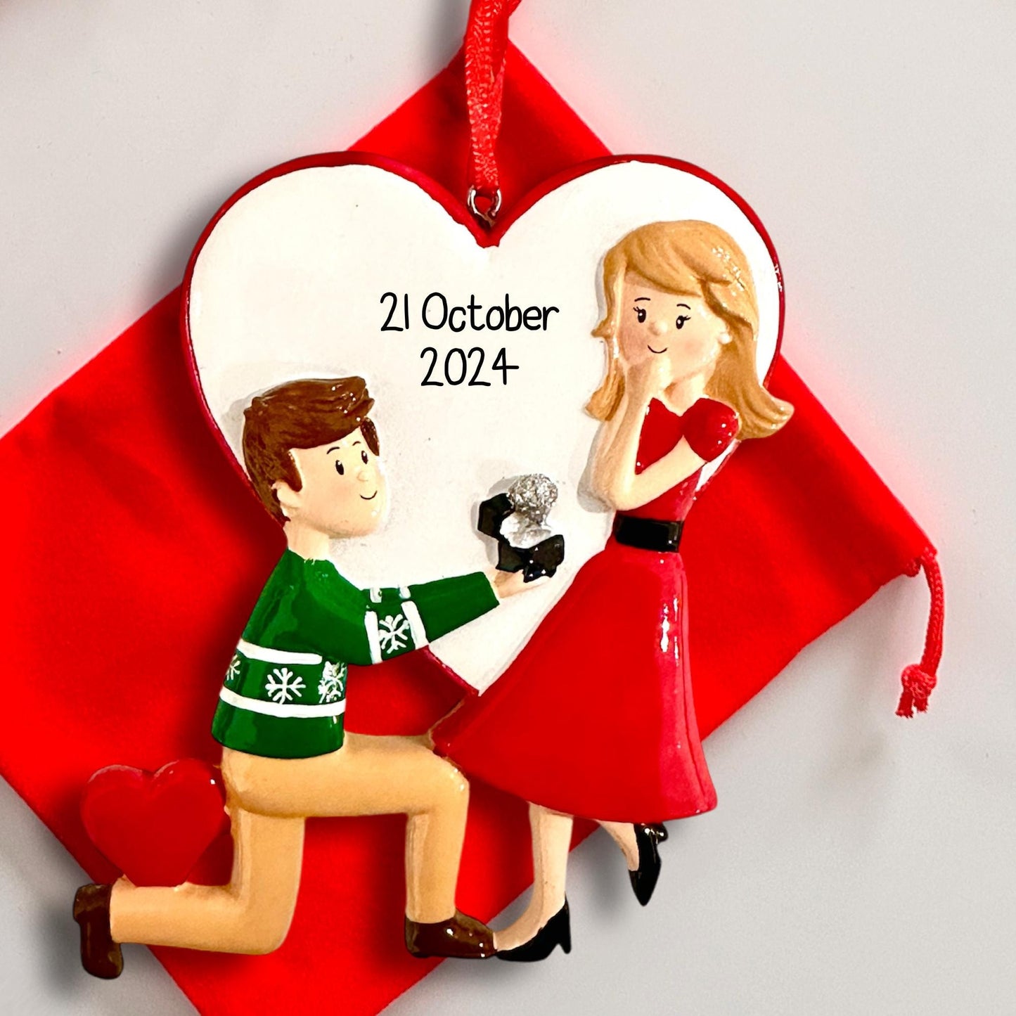 Engaged Couple Keepsake Tree Decoration