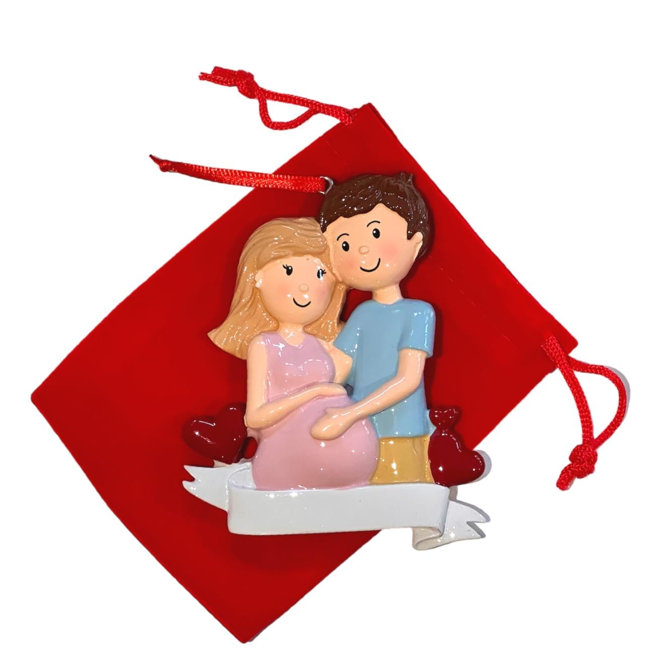 Christmas Expecting Couple Pregnancy Ornament