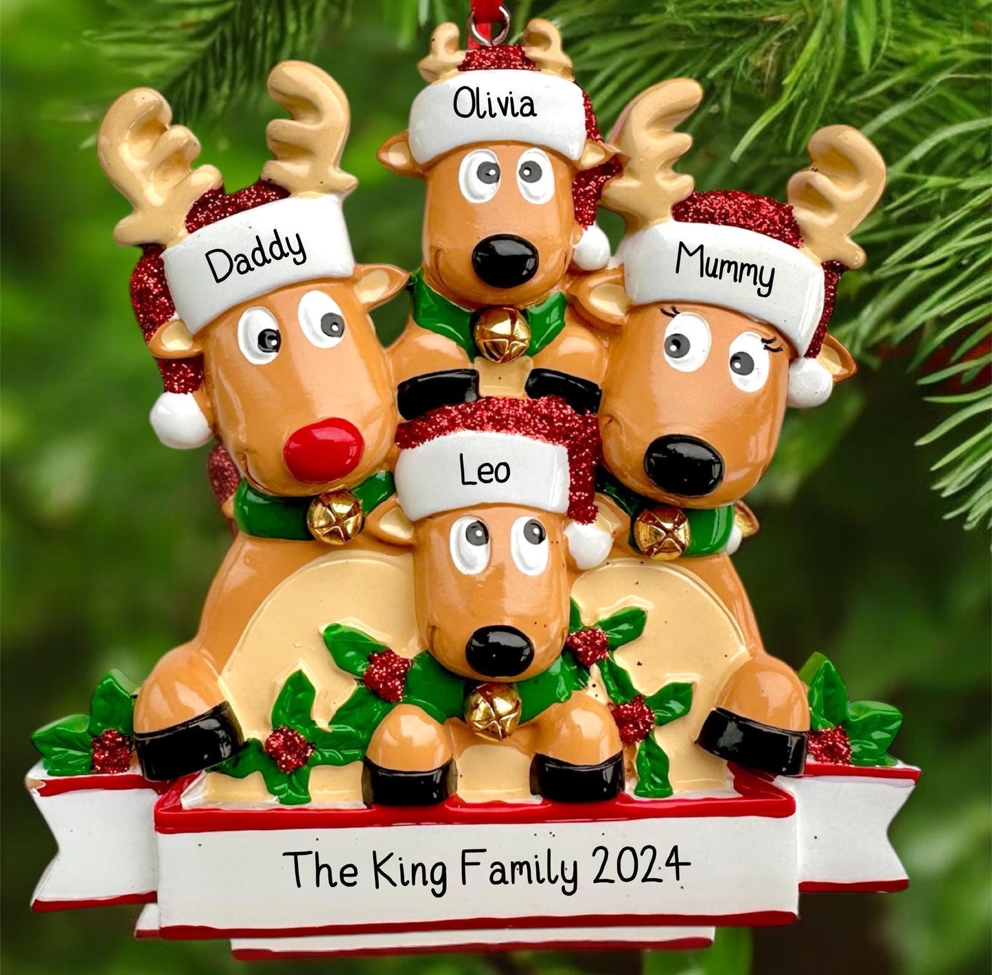 Personalised Reindeer Family | Reindeer Group of Friends of 2 3 4 5 6 7 8