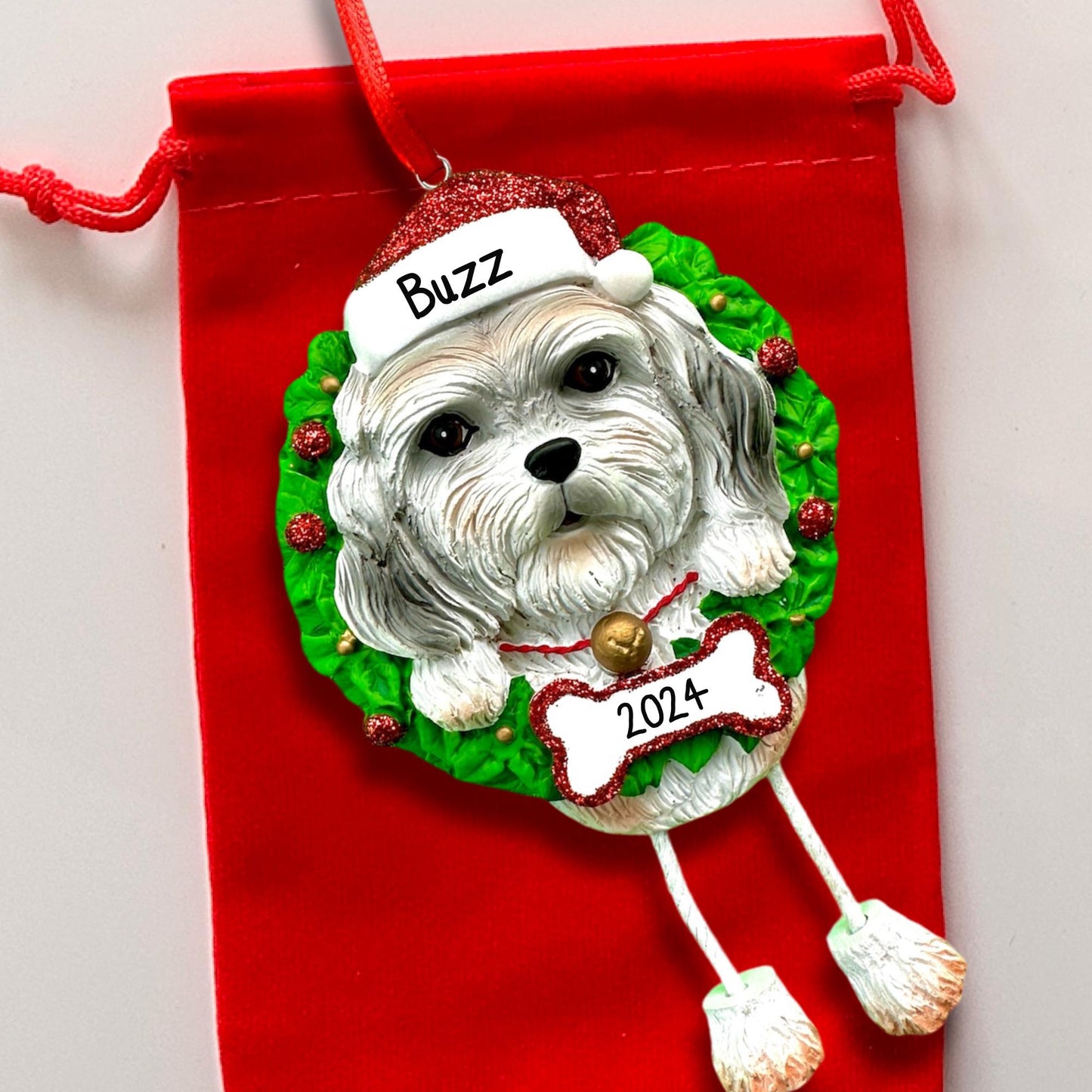 Dog Breeds Christmas Tree Ornament - Labs, Husky, Terrier, Beagle, Shih Tzu, Pug Labrador Maltese & More