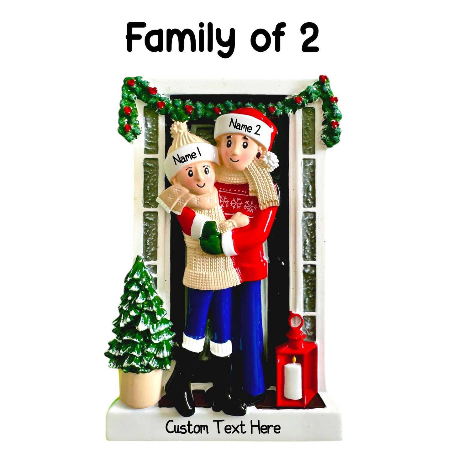 Personalised Family of 2 3 4 5 & 6 Christmas New Home Farm House Tree Ornament