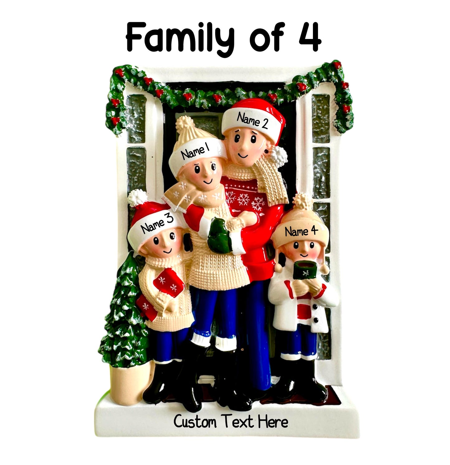 Personalised Family of 2 3 4 5 & 6 Christmas New Home Farm House Tree Ornament