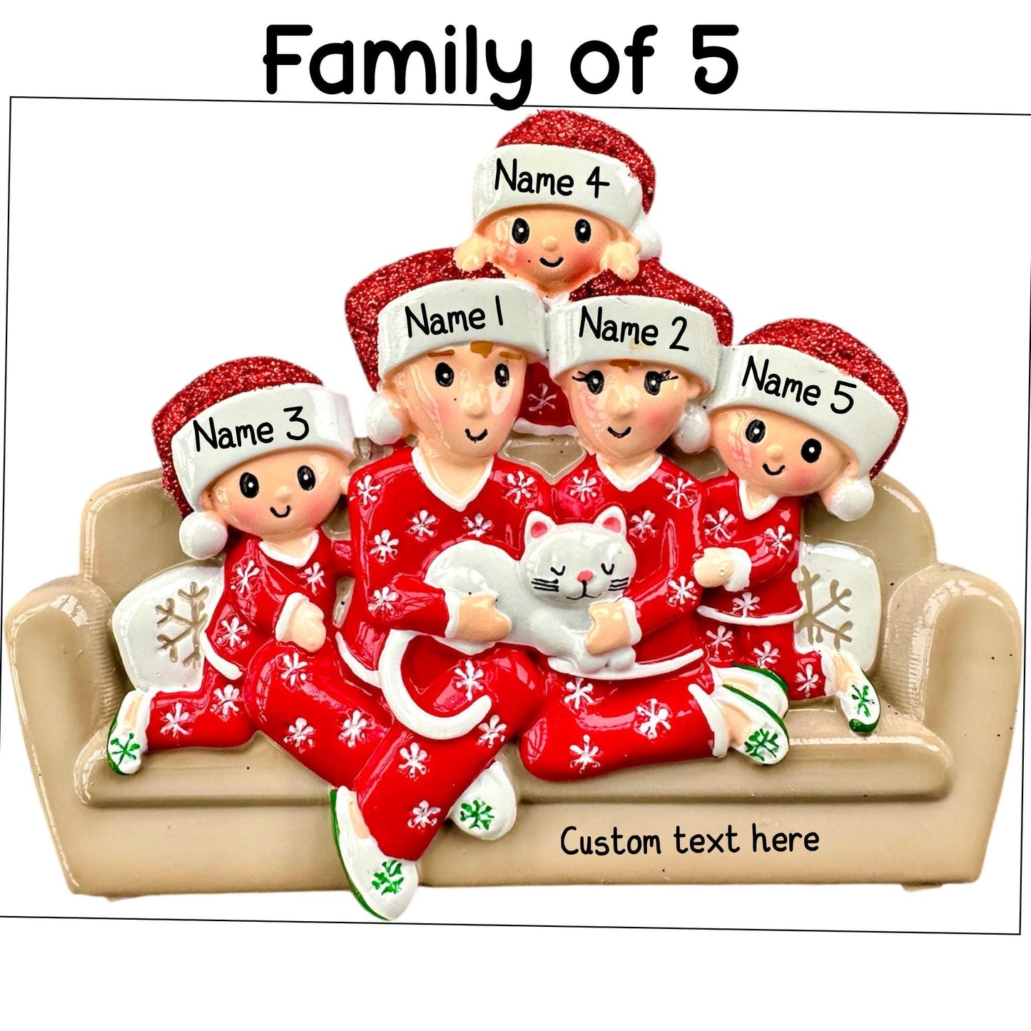 Personalised Family of 2 3 4 5 6 Family Ornament