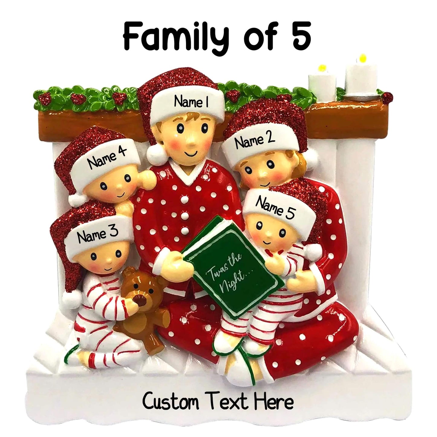 Personalised Family of 3 4 5 6 Christmas Bedtime Story Personalised Family Tree Decoration Ornament