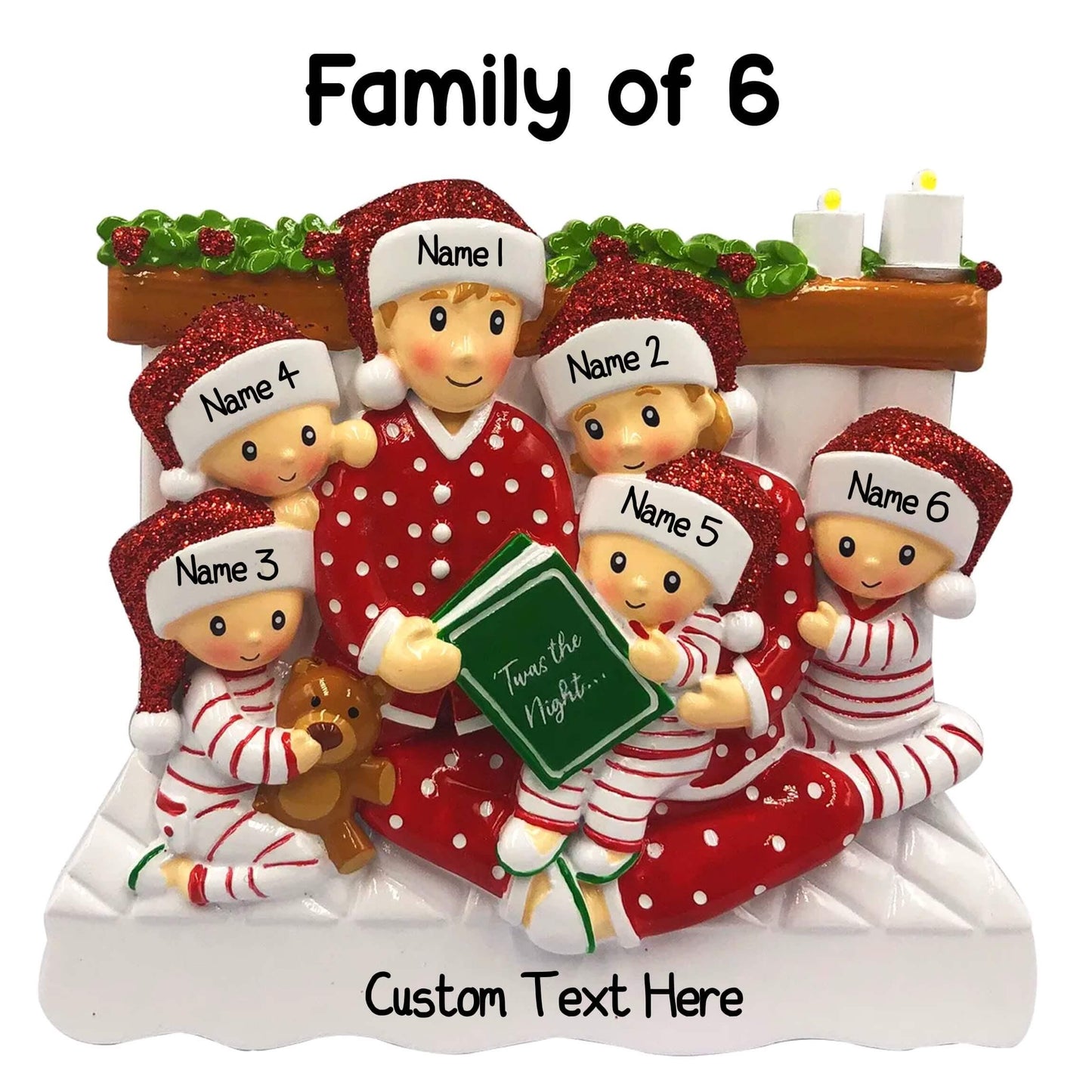 Personalised Family of 3 4 5 6 Christmas Bedtime Story Personalised Family Tree Decoration Ornament