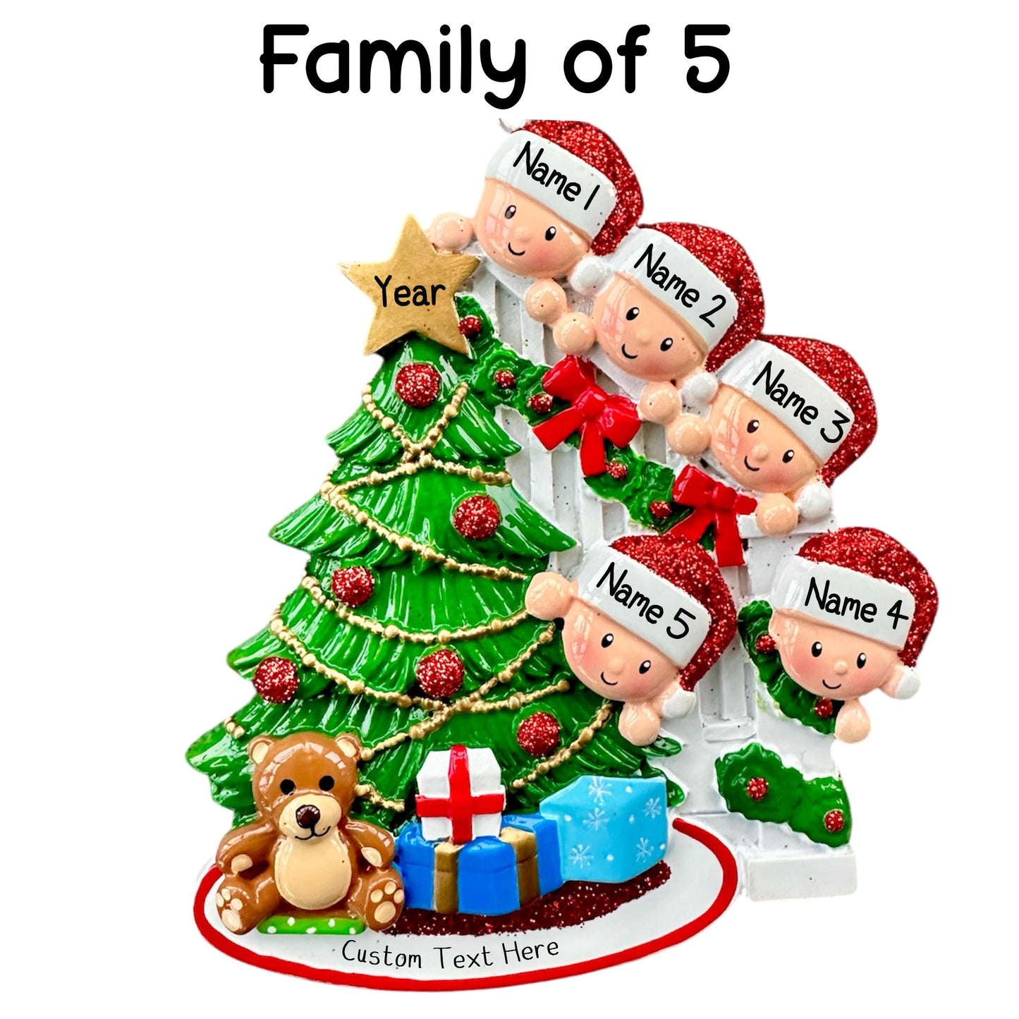 Personalised Family of 2 3 4 5 6 Christmas Family Ornament