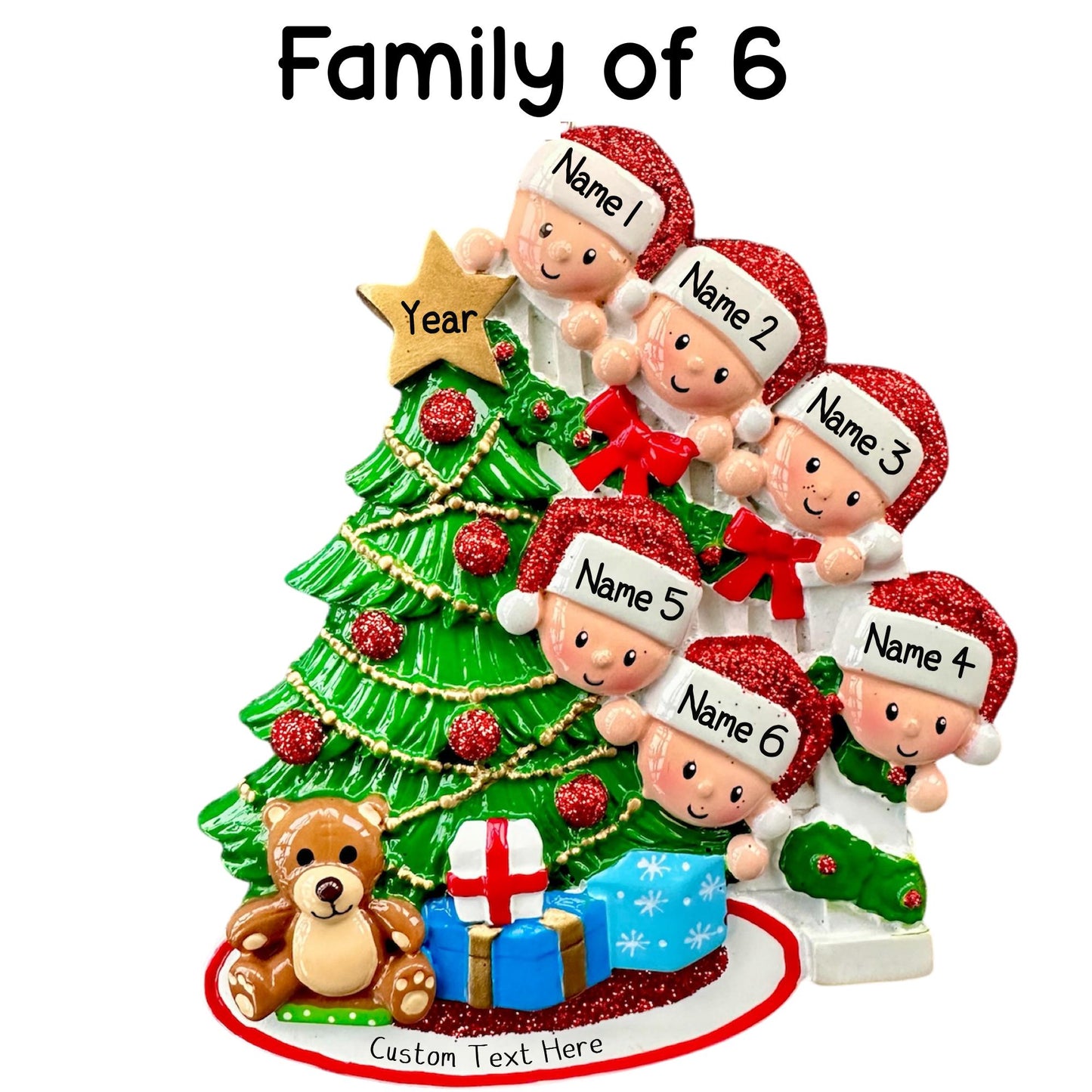 Personalised Family of 2 3 4 5 6 Christmas Family Ornament