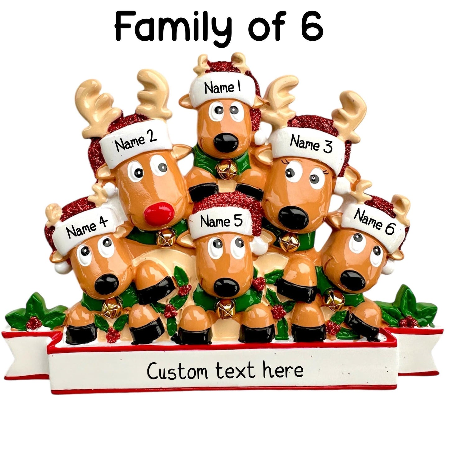 Personalised Reindeer Family | Reindeer Group of Friends of 2 3 4 5 6 7 8