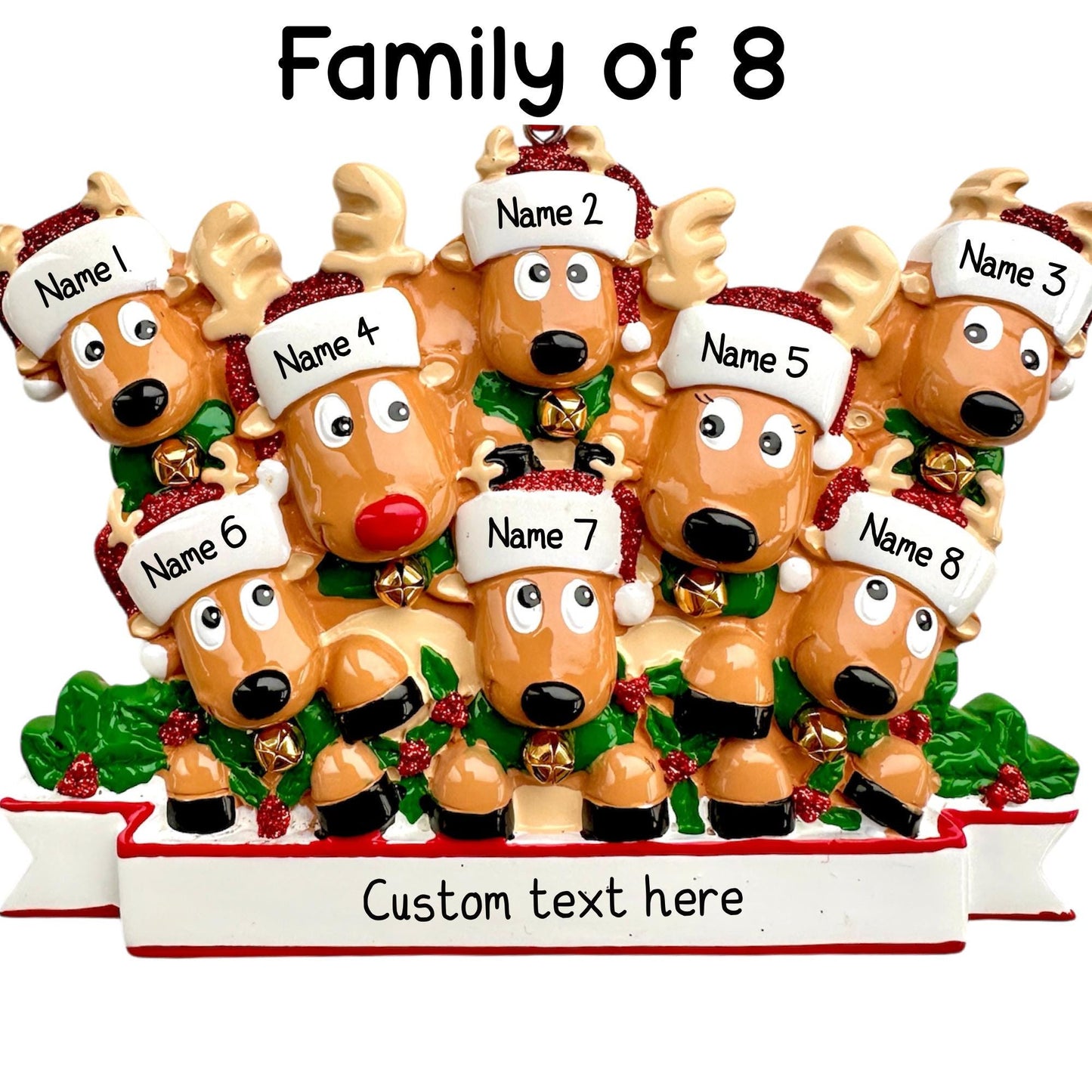 Personalised Reindeer Family | Reindeer Group of Friends of 2 3 4 5 6 7 8