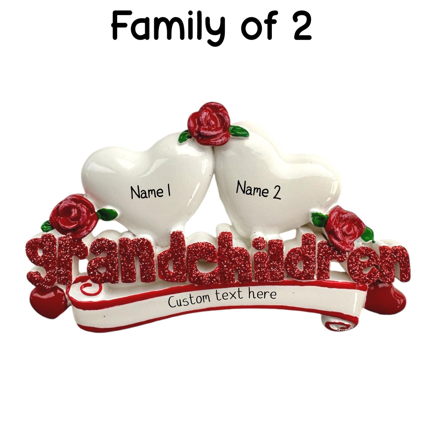 Personalised Grandchildren Bauble of 2 3 4 5 6 7 8 9  Family Grandparents