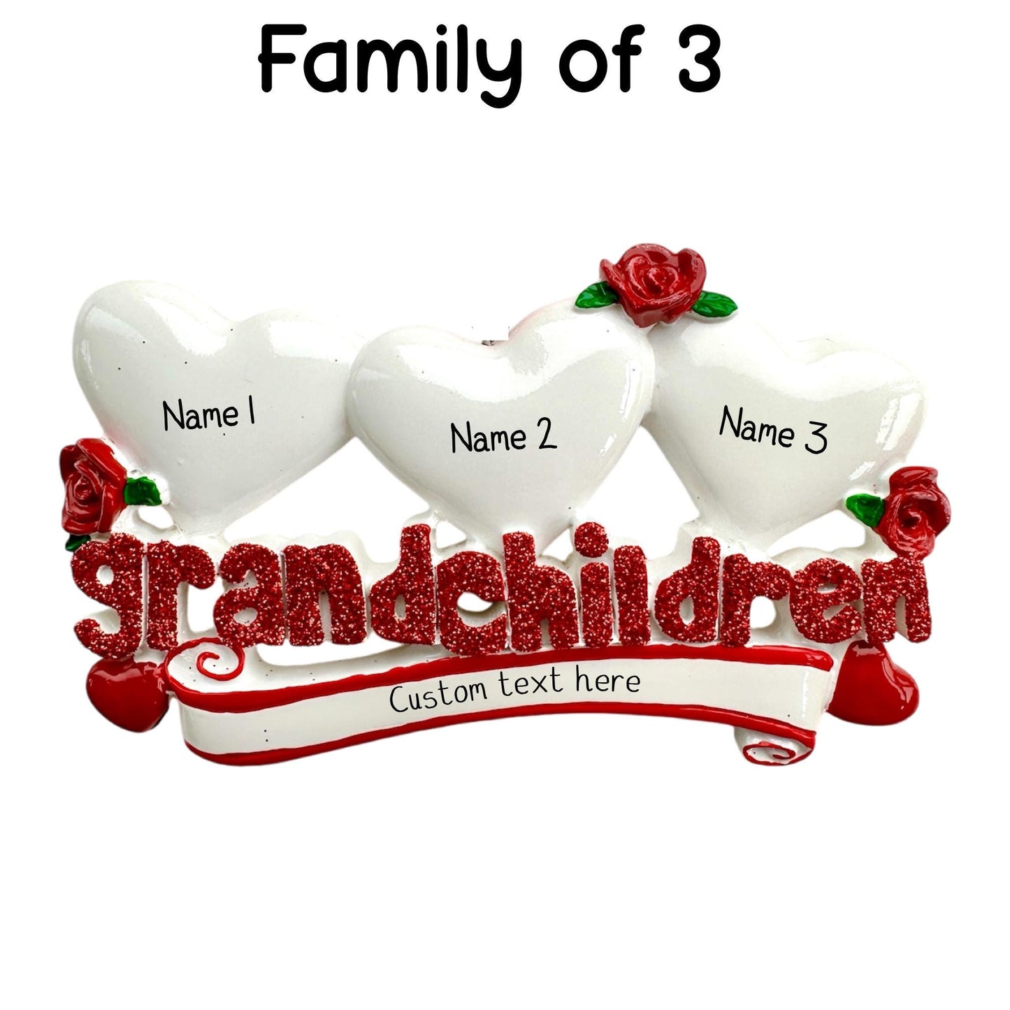 Personalised Grandchildren Bauble of 2 3 4 5 6 7 8 9  Family Grandparents