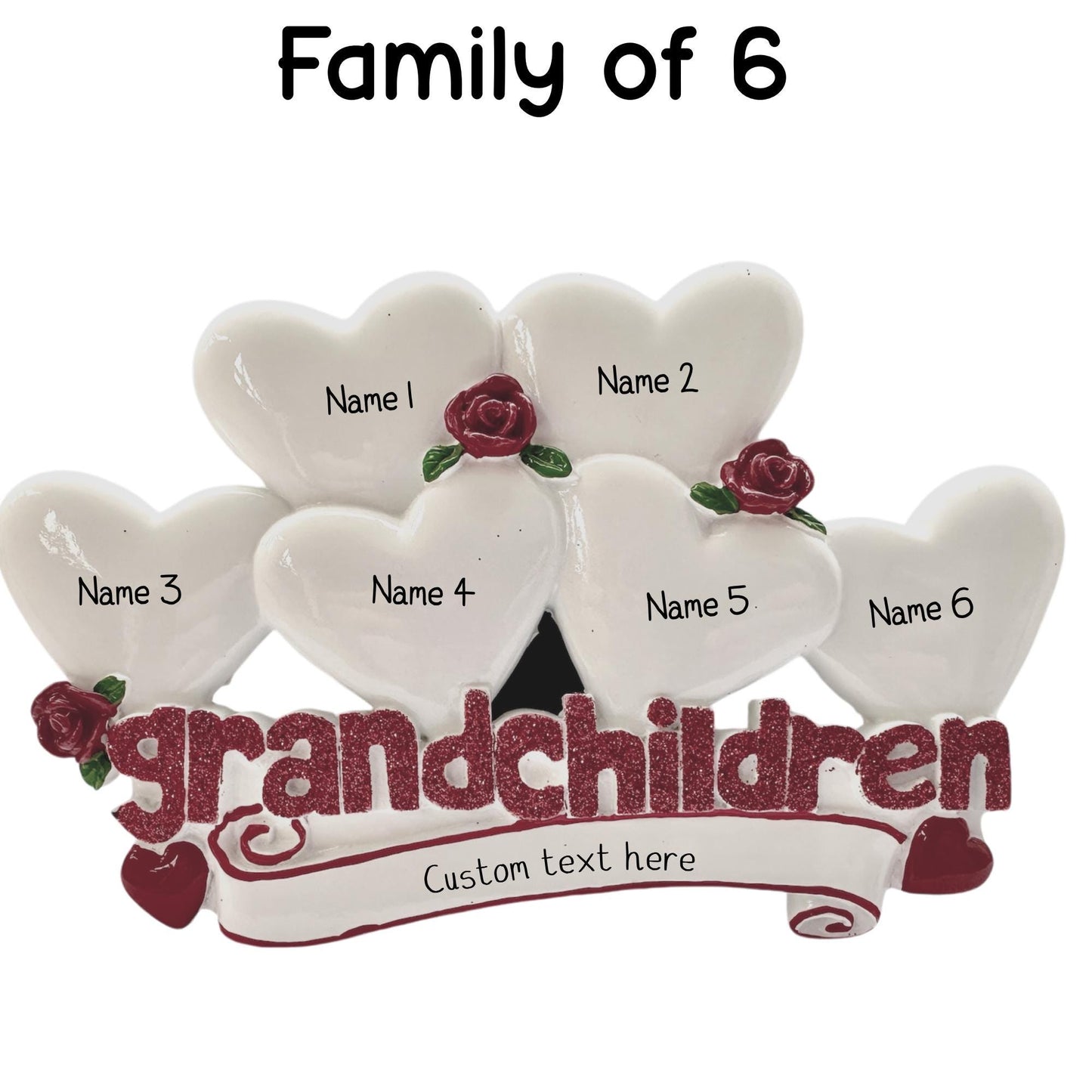 Personalised Grandchildren Bauble of 2 3 4 5 6 7 8 9  Family Grandparents