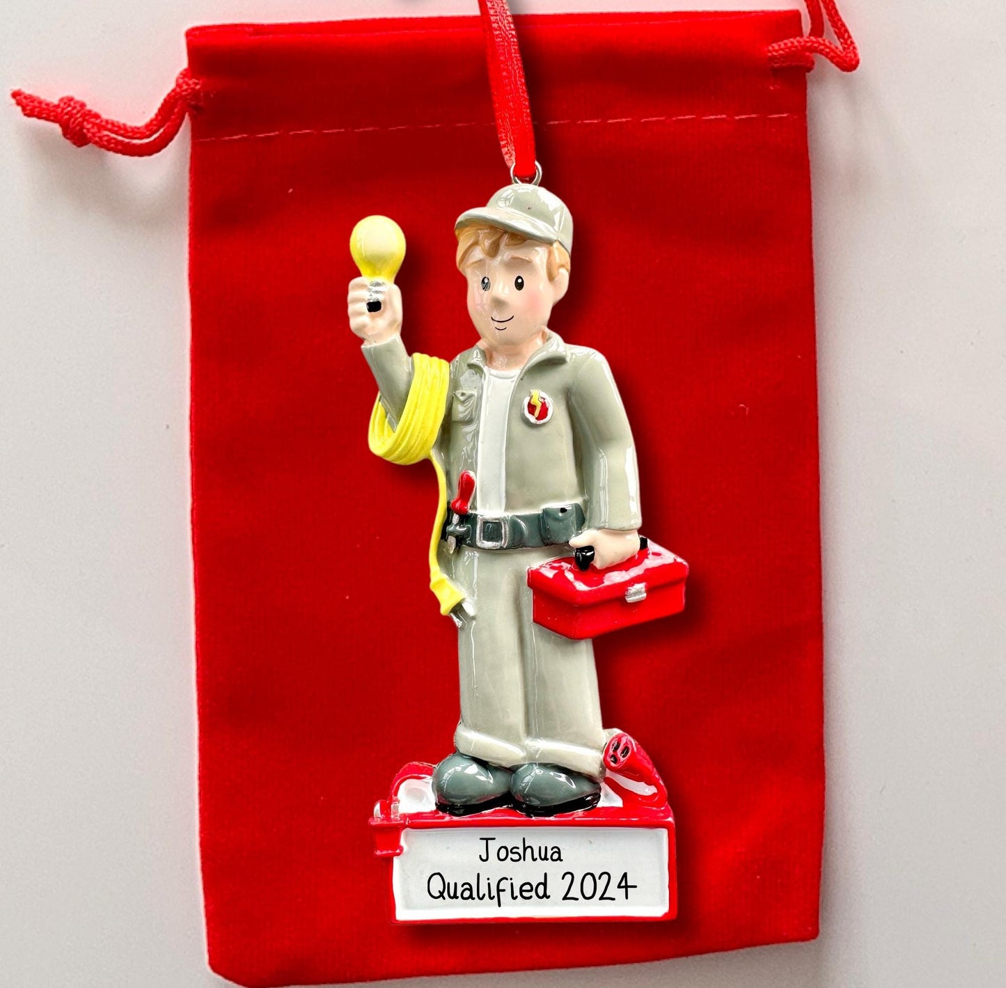 Personalised Electrician Ornament Electrics Tradesman Gift Decoration