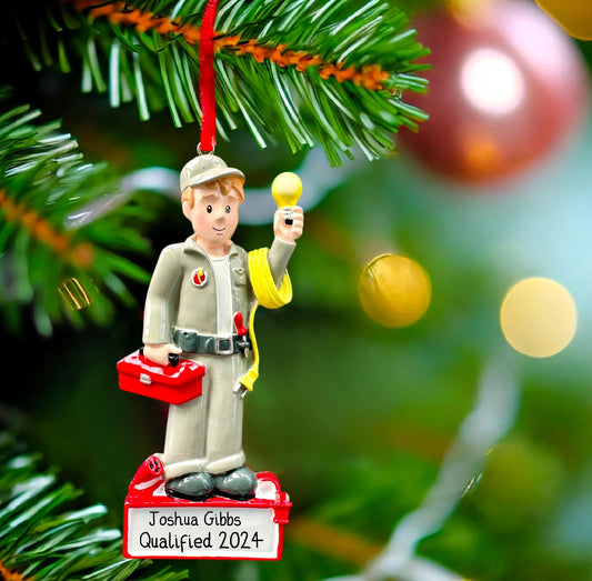 Personalised Electrician Ornament Electrics Tradesman Gift Decoration