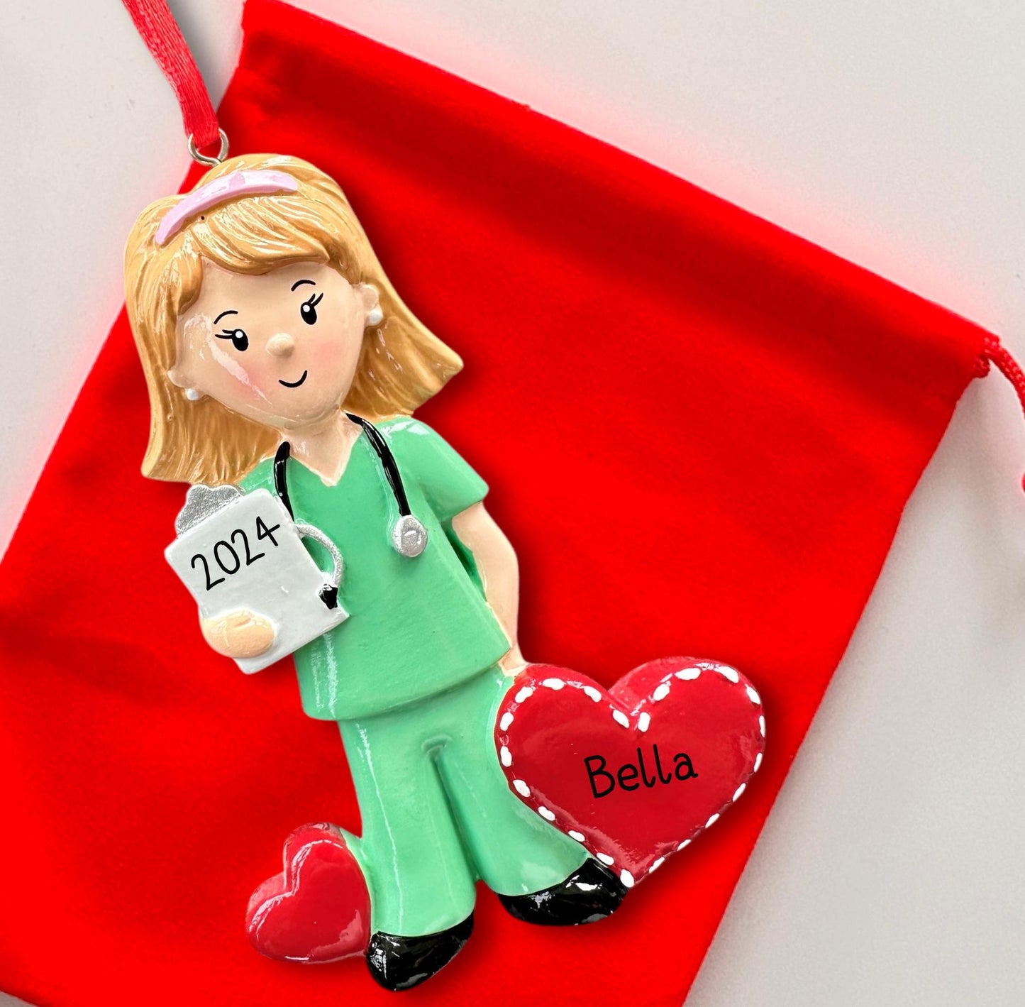 Personalised Medical Female Surgeon Doctor Nurse Ornament