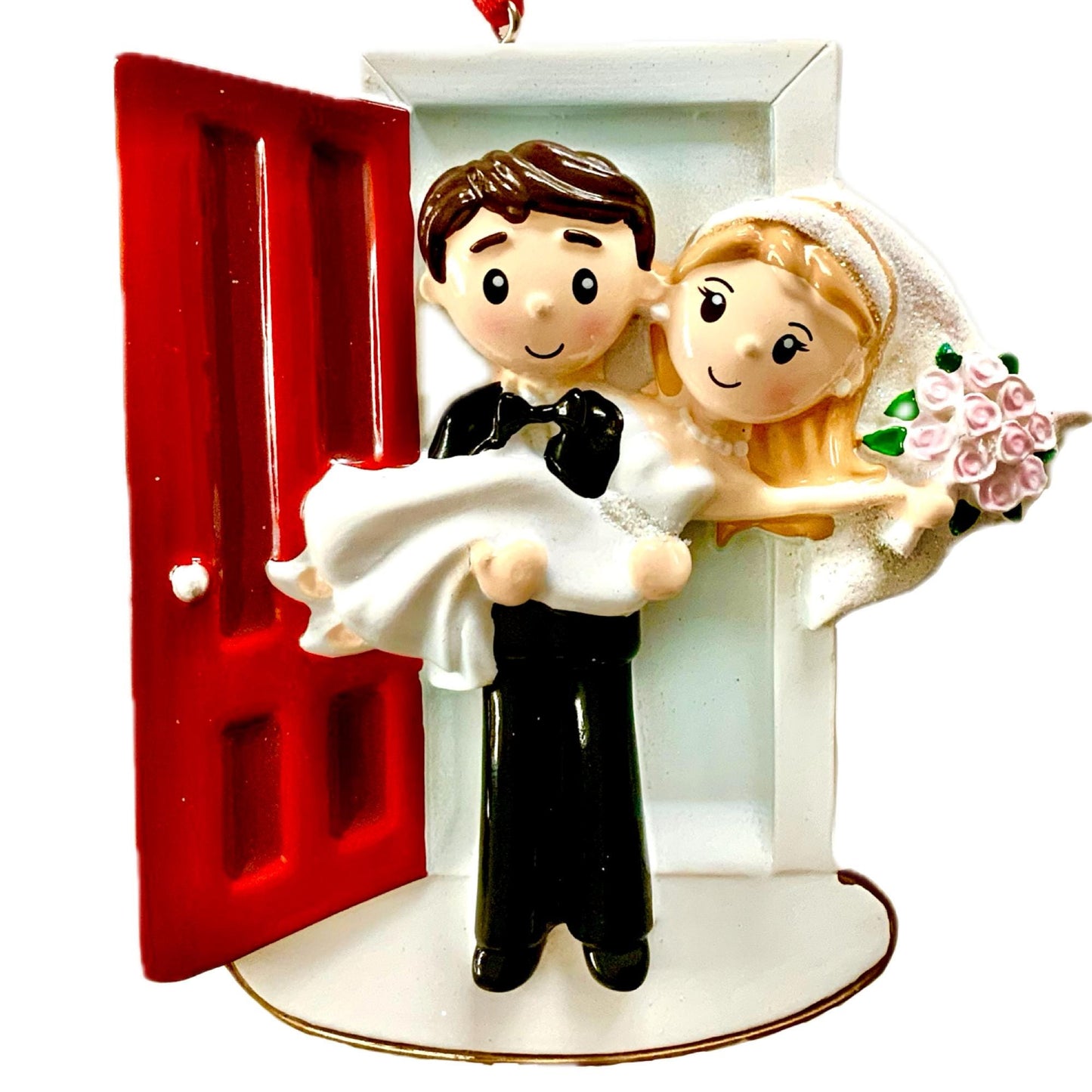 Husband & Wife Just Married Hotel Room Wedding Ornament Bauble