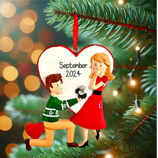 Engaged Couple Keepsake Tree Decoration