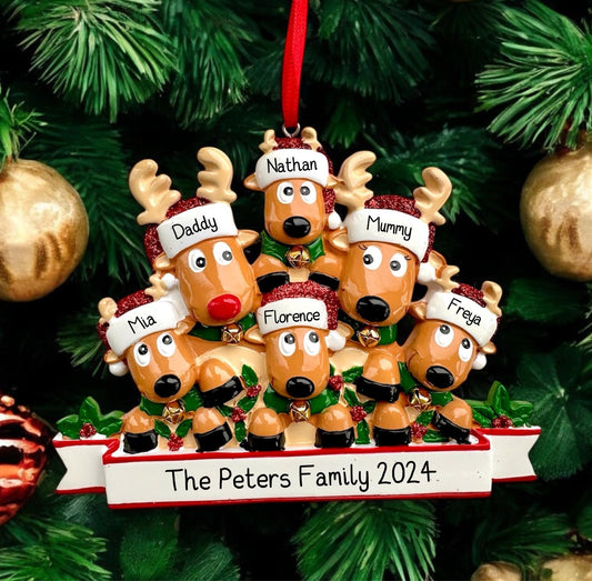 Personalised Reindeer Family | Reindeer Group of Friends of 2 3 4 5 6 7 8