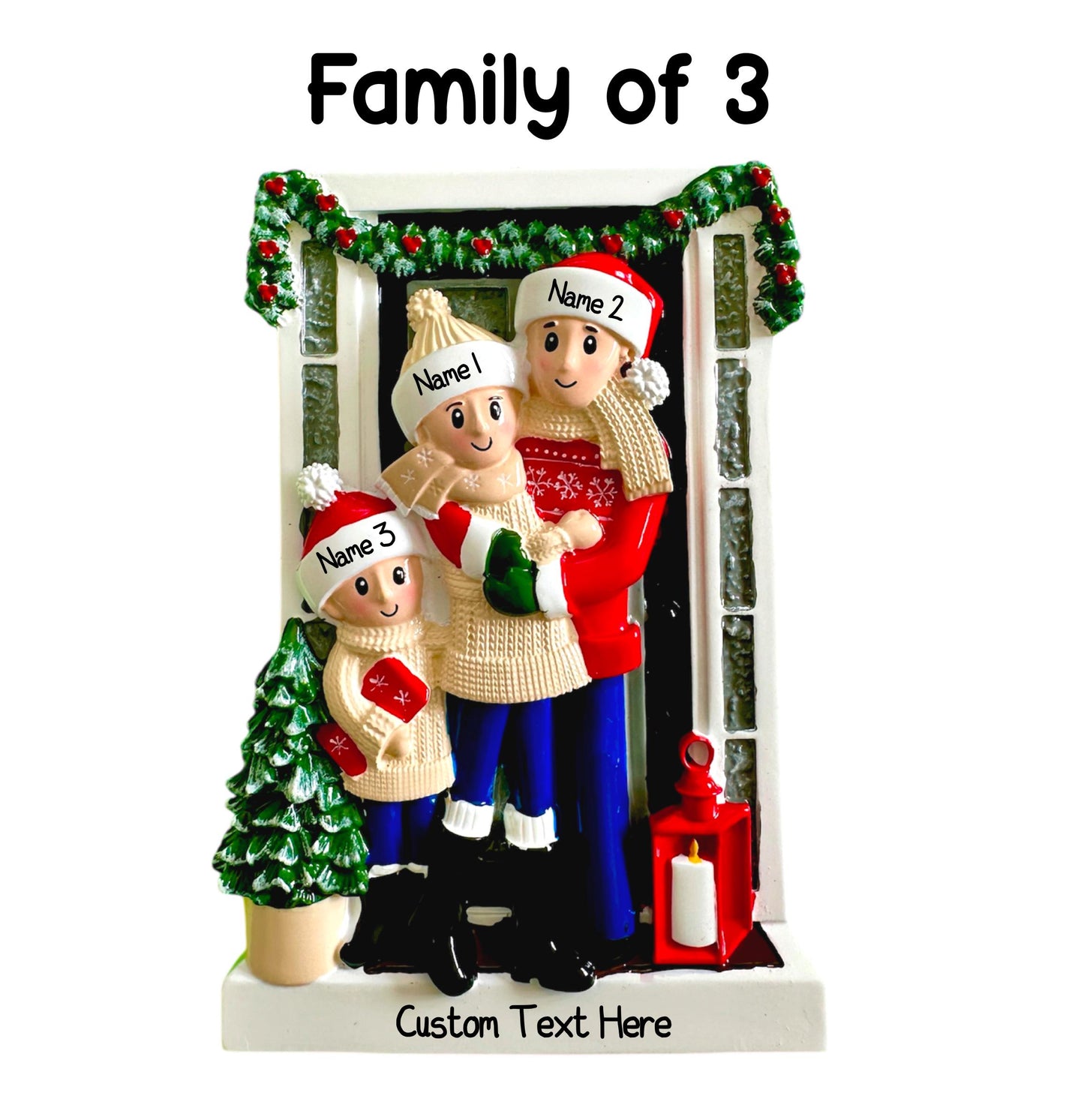 Personalised Family of 2 3 4 5 & 6 Christmas New Home Farm House Tree Ornament