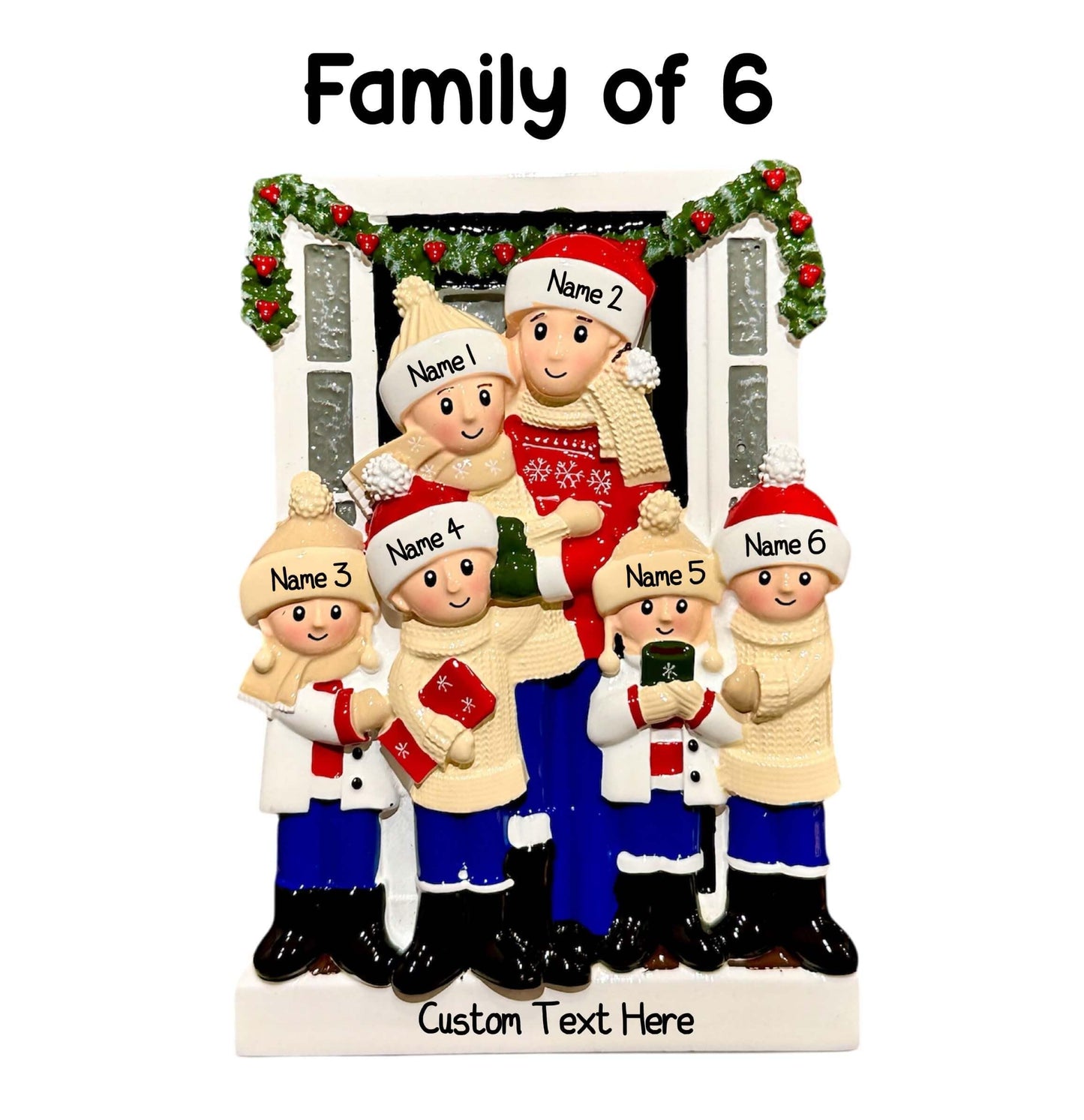 Personalised Family of 2 3 4 5 & 6 Christmas New Home Farm House Tree Ornament